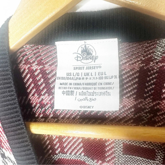 Disney Spirit Jersey - Holiday Mickey Plaid Sweater - LARGE - Picture 3 of 4